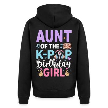 Aunt Of The K-Pop Birthday Girl - Unisex Premium Bio Zip Hoodie - Schwarz - Hinten - Nico (187cm)
