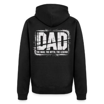 T-shirt Papa – Papa L’Homme Le Mythe La Légende - Veste à capuche bio Premium Unisexe - noir - Dos - Nico (187cm)