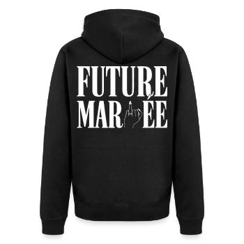 Braut-Humor-Party Junggesellinnenabschied - Unisex Premium Bio Zip Hoodie - Schwarz - Hinten - Nico (187cm)