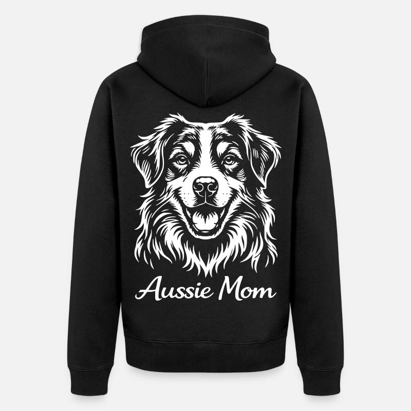Aussie Mom - Unisex Premium Bio Zip Hoodie - Schwarz
