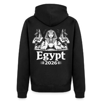 Sphinx Cleopatra Anubis Egypt 2026 Mysticism - Unisex Premium Organic Zip Hoodie - black - Back - Nico (187cm)