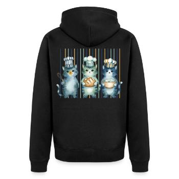 sourdough Bread Baking Baker Sourdough Starter Era - Unisex Premium Bio Zip Hoodie - Schwarz - Hinten - Nico (187cm)