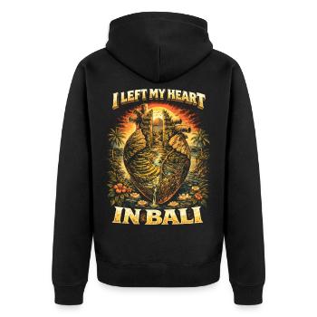 J’ai laissé mon cœur à Bali - Veste à capuche bio Premium Unisexe - noir - Dos - Nico (187cm)