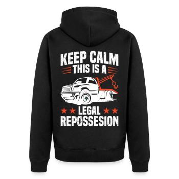  Repo Agent Asset Recovery Agent Car Repossession - Unisex Premium Organic Zip Hoodie - black - Back - Nico (187cm)
