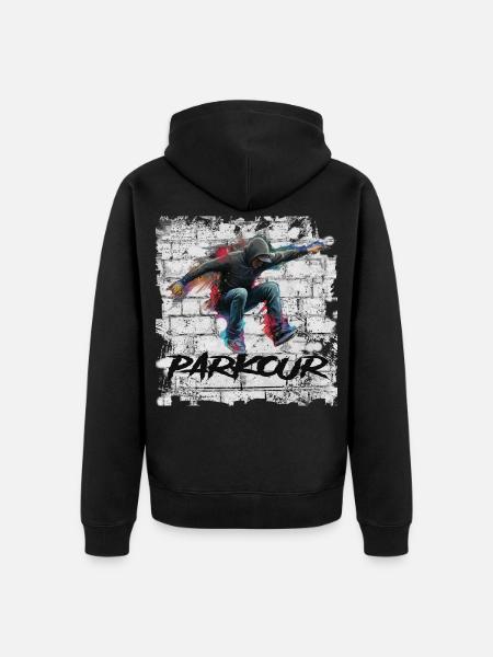 Parkour - Unisex Premium Organic Zip Hoodie - black