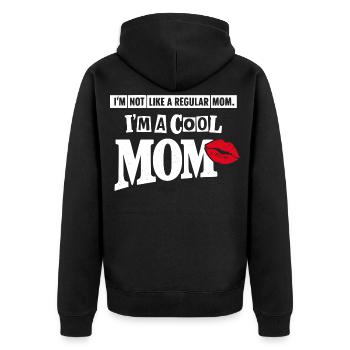 Cool Mom Shirt – Funny Kiss Mothers Day Gift - Unisex Premium Organic Zip Hoodie - black - Back - Nico (187cm)