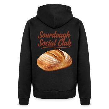 Sourdough Social Club Bread Baking Baker Local - Unisex Premium Organic Zip Hoodie - black - Back - Nico (187cm)