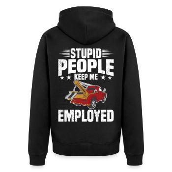  Repo Agent Car Recovery Asset Repossession Agent - Unisex Premium Organic Zip Hoodie - black - Back - Nico (187cm)