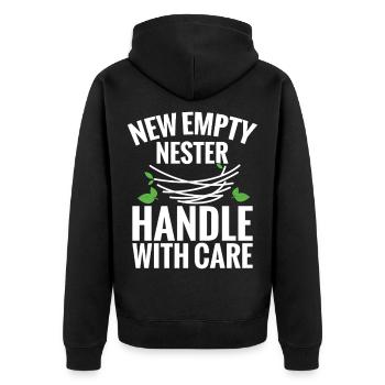  Empty Nester Syndrome Leaving for College Empty - Unisex Premium Organic Zip Hoodie - black - Back - Nico (187cm)