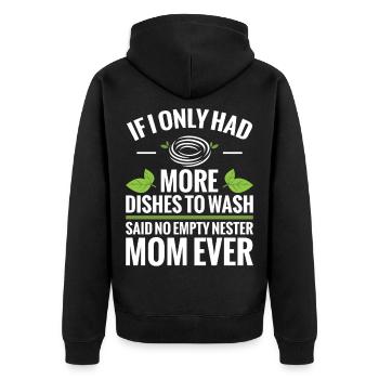 Emtpy Nest Syndrom Weintrink-College leer - Unisex Premium Bio Zip Hoodie - Schwarz - Hinten - Nico (187cm)