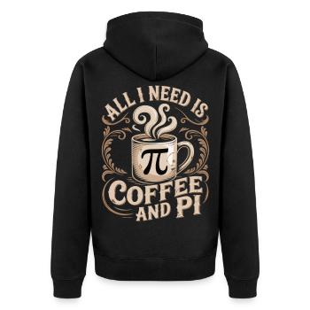 Chemise Pi Kaffee – Tout ce qu’il me faut, c’est du café et du Pi - Veste à capuche bio Premium Unisexe - noir - Dos - Nico (187cm)