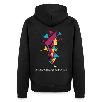Exzessiver Alkoholkonsum Cocktail - Unisex Premium Bio Zip Hoodie - Schwarz - Hinten - Nico (187cm)