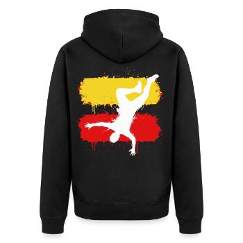 Parkour Freerunning Silhouette Sport - Veste à capuche bio Premium Unisexe - noir - Dos - Nico (187cm)