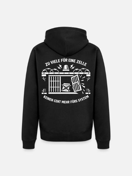 Zu Viele Für Eine Zelle - Unisex Premium Bio Zip Hoodie - Schwarz