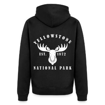 Parc national de Yellowstone Créé en 1872 - Veste à capuche bio Premium Unisexe - noir - Dos - Nico (187cm)