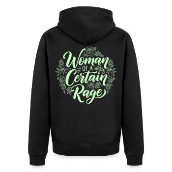 Feminism Saying Shirt for Strong Women - Unisex Premium Organic Zip Hoodie - black - Back - Nico (187cm)