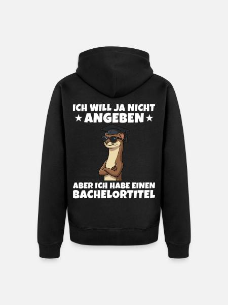 Bachelortitel geschafft Wiesel Studium Abschluss - Unisex Premium Bio Zip Hoodie - Schwarz