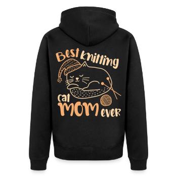 Meilleure maman de chat tricotée de tous les temps - Veste à capuche bio Premium Unisexe - noir - Dos - Nico (187cm)