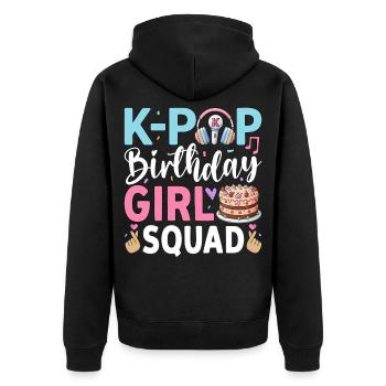 K-Pop Birthday Girl Squad - Unisex Premium Organic Zip Hoodie - black - Back - Nico (187cm)