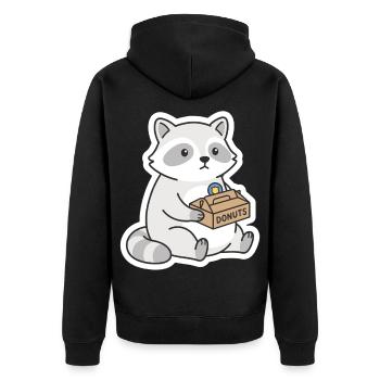 Motif de Donuts de raton laveur DONUTS - Veste à capuche bio Premium Unisexe - noir - Dos - Nico (187cm)