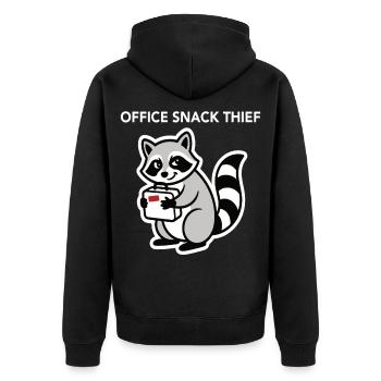 Humour de bureau Voleur de snacks Raton laveur au bureau - Veste à capuche bio Premium Unisexe - noir - Dos - Nico (187cm)