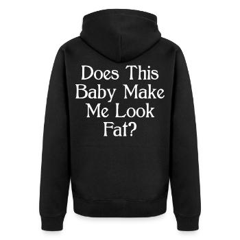 Lässt mich dieses Baby wie ein dickes Hemd aussehen - Unisex Premium Bio Zip Hoodie - Schwarz - Hinten - Nico (187cm)