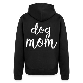 Dog Mom Cute Paw Mothers Day Shirt - Unisex Premium Organic Zip Hoodie - black - Back - Nico (187cm)