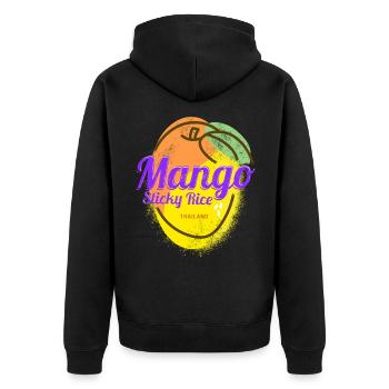 Riz gluant à la mangue pour les amateurs de gastronomie de fête en Thaïlande - Veste à capuche bio Premium Unisexe - noir - Dos - Nico (187cm)