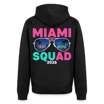 Miami Squad 2026 - Unisex Premium Organic Zip Hoodie - black - Back - Nico (187cm)