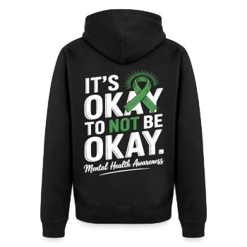Sensibilisation à la santé mentale – C’est normal, pas acceptable - Veste à capuche bio Premium Unisexe - noir - Dos - Nico (187cm)