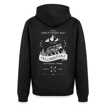 Buffle duveteux du parc national de Yellowstone - Veste à capuche bio Premium Unisexe - noir - Dos - Nico (187cm)
