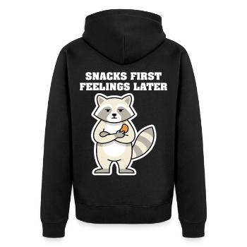 EN-CAS, PREMIERS SENTIMENTS PUIS RATON LAVEUR - Veste à capuche bio Premium Unisexe - noir - Dos - Nico (187cm)