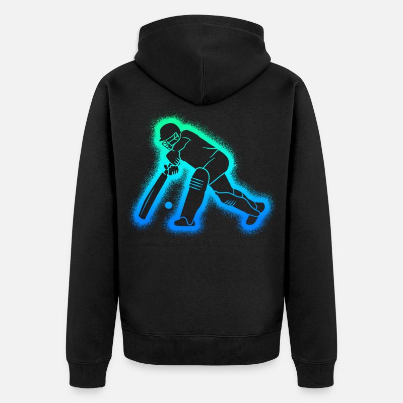 Cricket Garçons Enfants Joueurs de cricket - Veste à capuche bio Premium Unisexe - noir