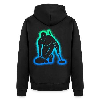 Curling hommes Enfants Garçons Curling - Veste à capuche bio Premium Unisexe - noir - Dos - Nico (187cm)