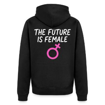 Dicton féminin Empowerment Girl Power - Veste à capuche bio Premium Unisexe - noir - Dos - Nico (187cm)