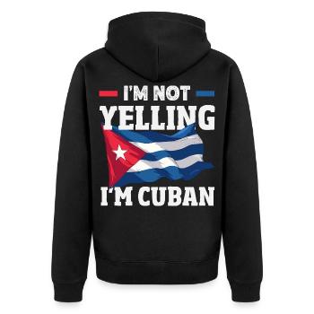 Cuba Pride & Home - Design du drapeau de Cuba - Veste à capuche bio Premium Unisexe - noir - Dos - Nico (187cm)
