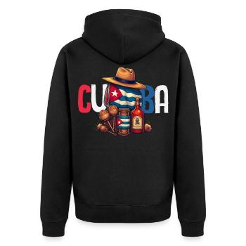 Cuba Pride & Home - Design du drapeau de Cuba - Veste à capuche bio Premium Unisexe - noir - Dos - Nico (187cm)