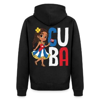 Cuba Pride & Home - Design du drapeau de Cuba - Veste à capuche bio Premium Unisexe - noir - Dos - Nico (187cm)