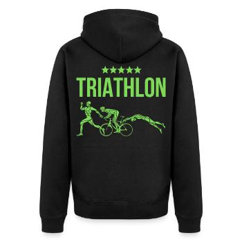 Triathlon - Veste à capuche bio Premium Unisexe - noir - Dos - Nico (187cm)