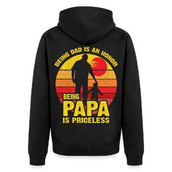 Papa est inestimable : l’honneur du père - Veste à capuche bio Premium Unisexe - noir - Dos - Nico (187cm)