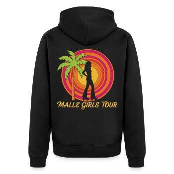 Malle Girls Tour Retro - Unisex Premium Organic Zip Hoodie - black - Back - Nico (187cm)