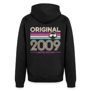 Original 2009 Limited Edition - Unisex Premium Organic Zip Hoodie - black - Back - Nico (187cm)
