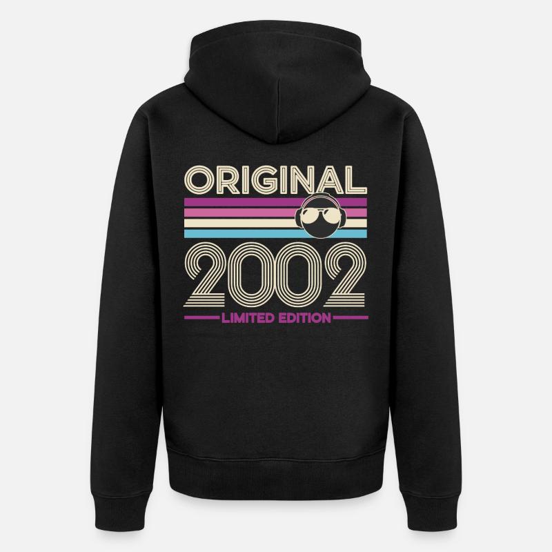 2002 Retro Édition Limitée - Veste à capuche bio Premium Unisexe - noir