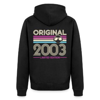 Original 2003 édition limitée - Veste à capuche bio Premium Unisexe - noir - Dos - Nico (187cm)