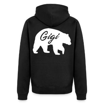 Chemise cadeau de grand-mère Gigi Bear - Veste à capuche bio Premium Unisexe - noir - Dos - Nico (187cm)