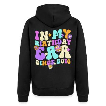 16 Geburtstag Retro Geschenkidee - Unisex Premium Bio Zip Hoodie - Schwarz - Hinten - Nico (187cm)