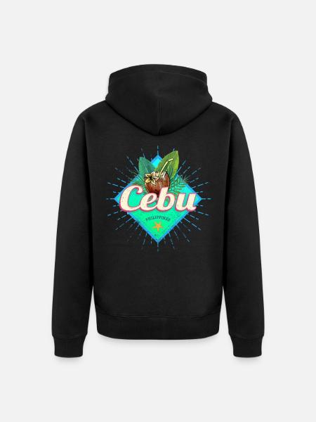 Cebu Island Philippines Coconut Retro Souvenir - Unisex Premium Organic Zip Hoodie - black