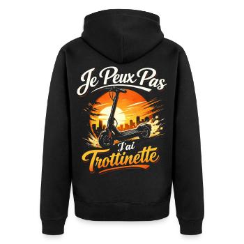 Je peux pas j'ai trottinette - Veste à capuche bio Premium Unisexe - noir - Dos - Nico (187cm)