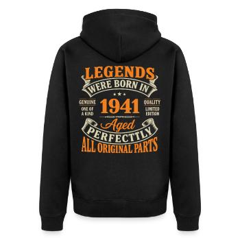 1941 Légendes: Âgé Parfait, Pièces Originales - Veste à capuche bio Premium Unisexe - noir - Dos - Nico (187cm)