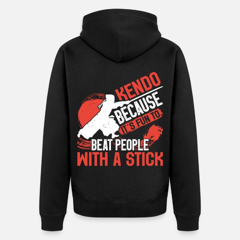 Kendo Épéiste Samouraï Ninja Sinobi Kenjutsu - Veste à capuche bio Premium Unisexe - noir
